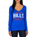 Buffalo Bills Women's Direct Snap V-Neck Long Sleeve T-Shirt - Royal