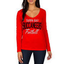 Tampa Bay Buccaneers Women's Direct Snap V-Neck Long Sleeve T-Shirt - Red