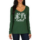 New York Jets Women's Direct Snap V-Neck Long Sleeve T-Shirt - Green