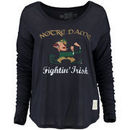 Notre Dame Fighting Irish Original Retro Brand Women's Relaxed Ribbed Long Sleeve T-Shirt - Navy