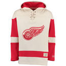 Detroit Red Wings Old Time Hockey Lacer Heavyweight Pullover Hoodie - Natural