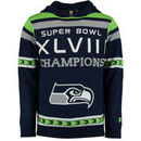 Seattle Seahawks Klew Super Bowl XLVIII Champions Commemorative Pullover Hoodie- College Navy