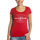 Baseball Hall of Fame Majestic Threads Women's Vintage Watermark T-Shirt - Red