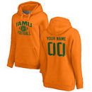 Florida A&M Rattlers Women's Personalized Distressed Football Pullover Hoodie - Orange