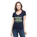 Seattle Seahawks '47 Women's On the Fifty Super Bowl Champions Flanker V-Neck T-Shirt - Navy