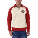 Cincinnati Reds '47 WWII Era Patch Quarter-Zip Sweatshirt - Red/White