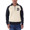Detroit Tigers '47 WWII Era Patch Quarter-Zip Sweatshirt - Navy/Cream