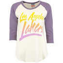 Los Angeles Lakers Junk Food Women's Raglan Three-Quarter Sleeve T-Shirt - Purple