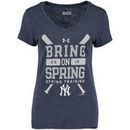 New York Yankees Under Armour Women's Tri-Blend 2015 Spring Training V-Neck T-Shirt - Navy