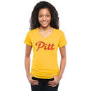Pittsburg State Gorillas Women's Classic Wordmark Tri-Blend V-Neck T-Shirt - Yellow