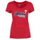 Philadelphia Phillies Soft as a Grape Women's Multi Count V-Neck T-Shirt - Red