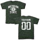 Michigan State Spartans Personalized Distressed Football Tri-Blend T-Shirt - Green