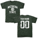 Michigan State Spartans Personalized Distressed Basketball Tri-Blend T-Shirt - Green