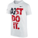 Team USA Nike Youth Just Do It Flag Performance T-Shirt - White