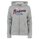 Atlanta Braves Majestic Women's Authentic Collection Team Property Full-Zip Hoodie - Heathered Gray
