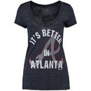 Atlanta Braves Majestic Threads Women's Premium Better In My City T-Shirt - Navy