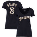 Ryan Braun Milwaukee Brewers Majestic Threads Women's Repeat Name & Number T-Shirt - Red
