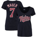 Joe Mauer Minnesota Twins Majestic Threads Women's Repeat Name & Number T-Shirt - Red