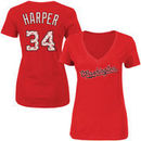 Bryce Harper Washington Nationals Majestic Threads Women's Repeat Name & Number T-Shirt - Red