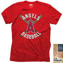 Majestic Threads Los Angeles Angels Cross Bat T-Shirt - Red