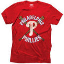Majestic Threads Philadelphia Phillies Cross Bat T-Shirt - Red