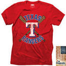 Majestic Threads Texas Rangers Cross Bat T-Shirt - Red