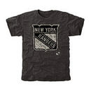 Men's New York Rangers Black Rink Warrior Tri-Blend T-Shirt