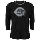 Cincinnati Reds Majestic Threads Reversible Sherpa 3/4 Sleeve Raglan T-Shirt - Charcoal