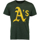 Oakland Athletics Majestic Threads Oversize Logo Tri-Blend T-Shirt - Green