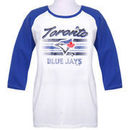 Toronto Blue Jays Majestic Women's Plus Size 3/4 Sleeve Raglan T-Shirt - White/Royal