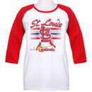 St. Louis Cardinals Majestic Women's Plus Size 3/4 Sleeve Raglan T-Shirt - White/Red