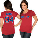 David Ortiz Boston Red Sox Majestic Women's Name & Number T-Shirt - Red