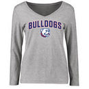 Louisiana Tech Bulldogs Women's Proud Mascot Long Sleeve T-Shirt - Ash