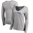 Samford Bulldogs Women's Proud Mascot Long Sleeve T-Shirt - Ash