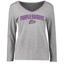 Mount Union Purple Raiders Women's Proud Mascot Long Sleeve T-Shirt - Ash
