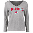 Fresno State Bulldogs Women's Proud Mascot Long Sleeve T-Shirt - Ash
