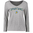 San Jose State Spartans Women's Proud Mascot Long Sleeve T-Shirt - Ash