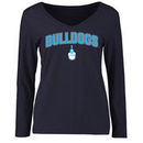 Citadel Bulldogs Women's Proud Mascot Long Sleeve T-Shirt - Navy