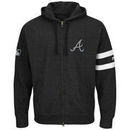 Atlanta Braves Majestic Authentic Collection Clubhouse Fashion Full-Zip Hoodie - Black