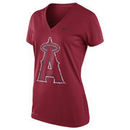 Los Angeles Angels Nike Women's Legend Graphic Logo V-Neck Performance T-Shirt - Red