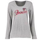 Santa Clara Broncos Women's Plus Sizes Dora Long Sleeve T-Shirt - Ash