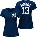 Alex Rodriguez New York Yankees Majestic Women's Plus Size Name & Number T-Shirt - Navy
