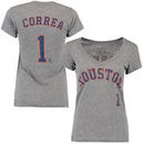 Carlos Correa Houston Astros Majestic Threads Women's Name and Number V-Neck T-Shirt - Gray
