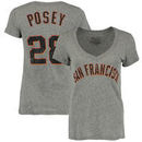 Buster Posey San Francisco Giants Majestic Threads Women's Name and Number V-Neck T-Shirt - Gray