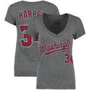 Bryce Harper Washington Nationals Majestic Threads Women's Name and Number V-Neck T-Shirt - Gray