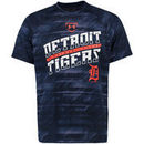 Detroit Tigers Under Armour Tech Novelty Launch Slanted T-Shirt Performance - Navy