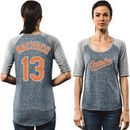 Manny Machado Baltimore Orioles Majestic Women's Victory Player Half-Sleeve T-Shirt - Charcoal