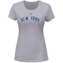 New York Yankees Majestic Women's Plus Size Wordmark T-Shirt - Gray