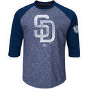 San Diego Padres Majestic Big & Tall Ready to Go Fashion Raglan Three-Quarter Sleeve T-Shirt - Navy