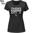 Kansas City Royals Majestic Women's Plus Size 2015 World Series Champions Parade Tee - Black